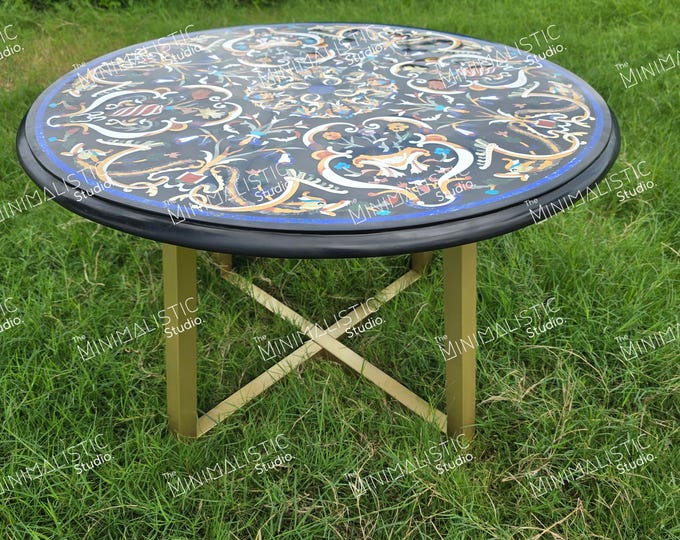 Handmade Agate Table Top | Gemstone Inlay, Custom Coffee Table