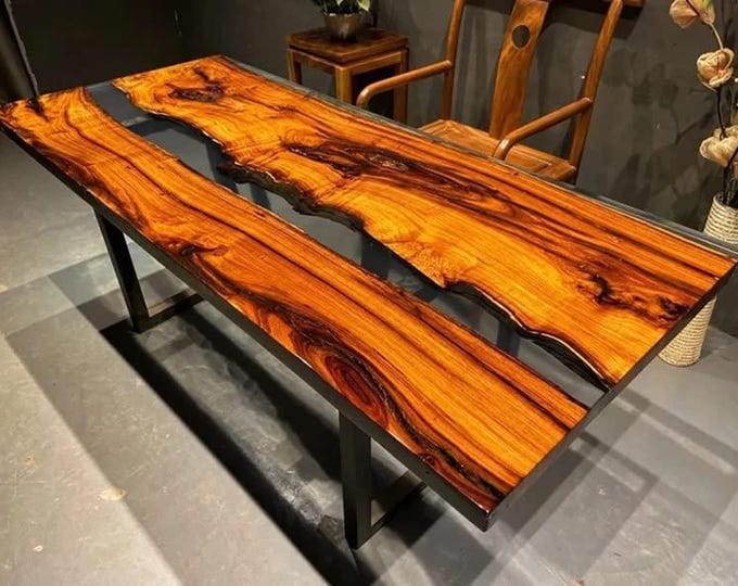 Acacia Wood Epoxy River Table Top | Modern Live Edge, Customisable
