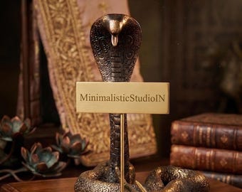 Brass Snake Statue | Handmade Brass Decor  Vastu Showpiece |  7 Inch