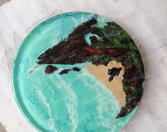 Acacia Wood Epoxy Table Top | Round Island Design