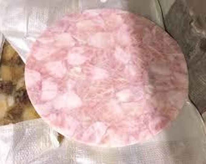 Round Rose Quartz Table Top | Polished Pink Crystal, Customizable