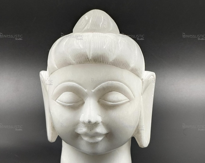 Handcarved Makrana Marble Buddha | Indian Zen Decor (6x4 Inches)