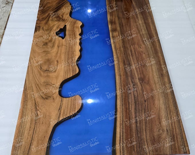 Royal Blue Epoxy Table Top | Acacia Wood Dining or Coffee Table (Customisable)