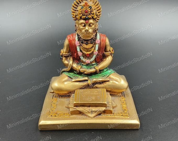 Handmade Lord Hanuman Resin Statue | Hindu Decor Gift, 3 Inch