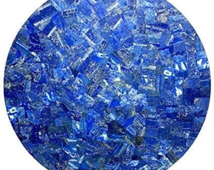 Round Lapis Lazuli Stone Table Top | Gemstone Mosaic Slab