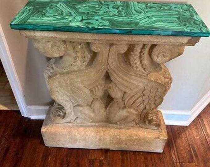 Handmade Rectangular Malachite Table Top | Green Gemstone Slab (Customisable)