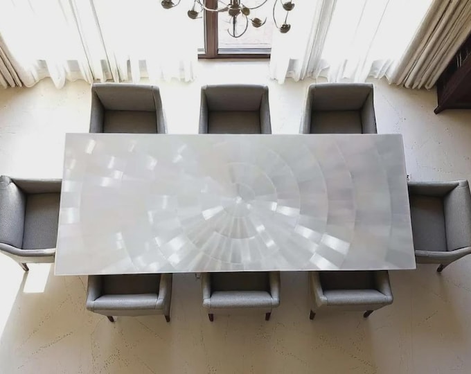 Handmade Selenite Stone Table Top | Modern Minimalist Decor