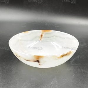 Handcrafted White Onyx Bowl | Natural Stone Decor & Table Accent | Artisan Home Gift