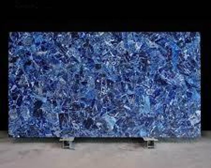 Rectangular Sodalite Table Top | Blue Gemstone Dining & Coffee Crystal Top | Luxury Vastu Decor | (Customisable)