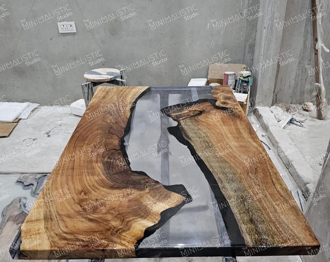 Acacia Wood Epoxy Resin Table Top | Custom Dining or Coffee Table