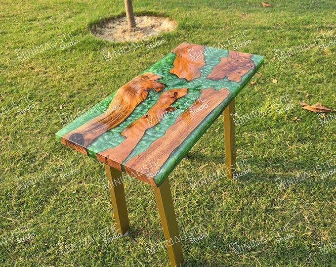 Acacia Wood Epoxy Table Top | Rectangle Dining or Coffee Table