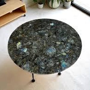 Round Labradorite Table Top | Side Table Top | Dining Table Top | Coffee Table Top | (Customisable)
