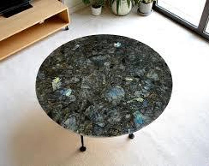 Round Labradorite Table Top | Luxury Gemstone Slab