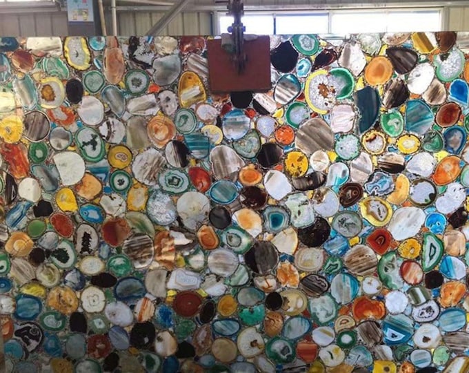 Multicolor Agate Table Top | Rectangular, Customizable