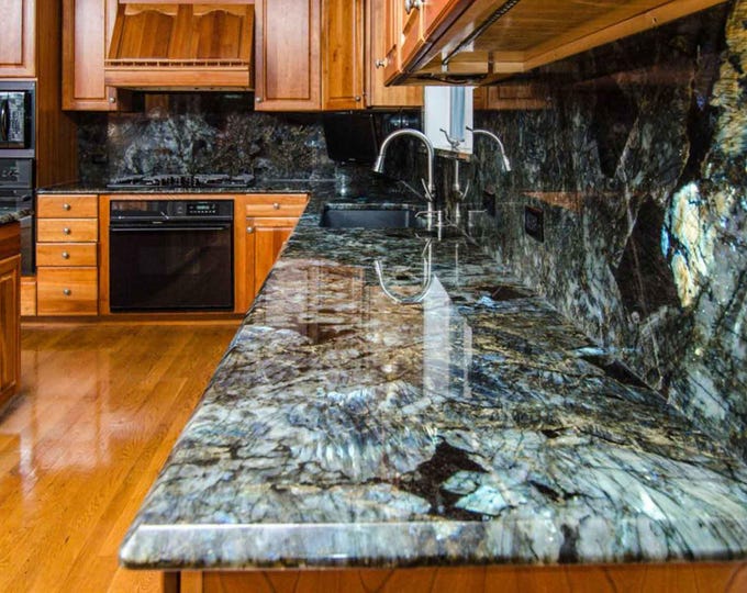 Handmade Labradorite Counter Top | Luxury Gemstone Slab, Customisable