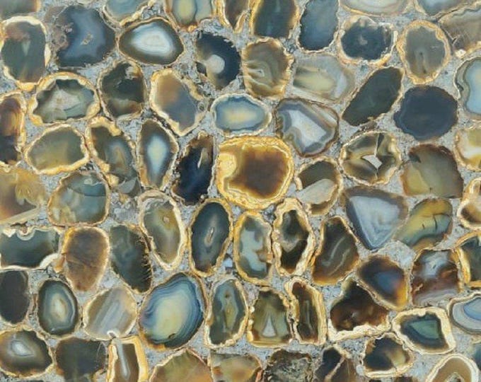 Handmade Green Agate Table Top – Rectangular Gemstone Slab, Customisable