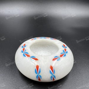 Handmade Marble Ashtray | White Makrana Marble Stone Inlay Ash Tray | Boho Smoker Gift | Indian Decorative Ashtray | Minimalist Table Accent