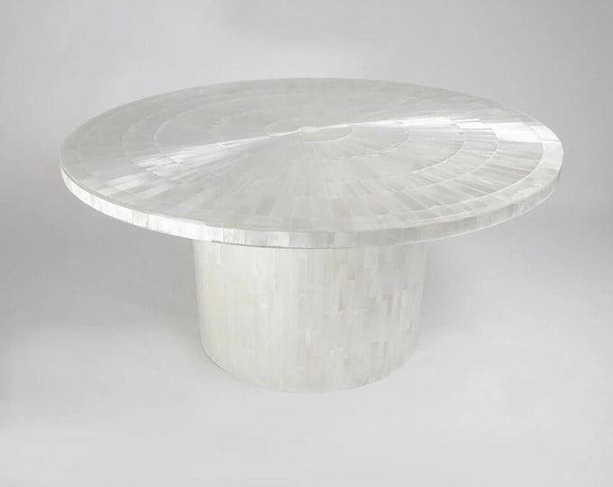 Round Selenite Stone Table Top | Customizable Crystal Centerpiece
