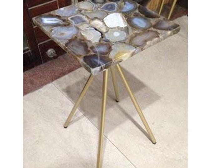 Multi Colour Agate Square Table Top | Handmade Gemstone |