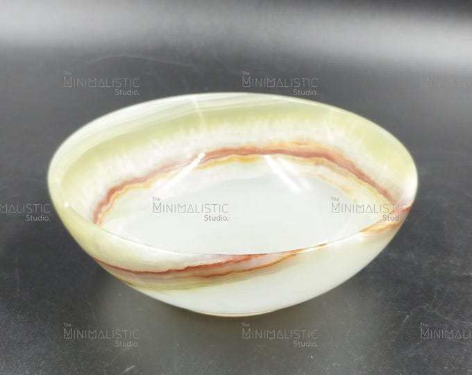 Handcrafted White Onyx Bowl | Natural Stone Decor & Table Accent | Artisan Home Gift