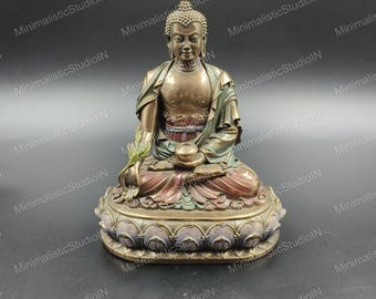 Handmade Meditating Buddha Statue | Resin Zen Decor, 5.5 Inch