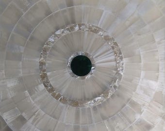 Handmade Square Selenite Table Top | Sunburst Crystal Accent