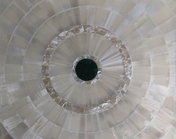Handmade Square Selenite Table Top | Sunburst Crystal Accent