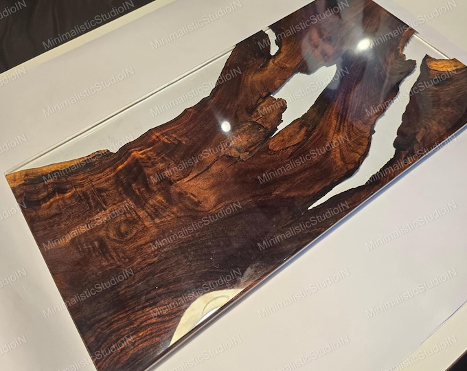 Handmade Acacia Wood Epoxy Table Top | Live Edge Dining, Coffee, Conference