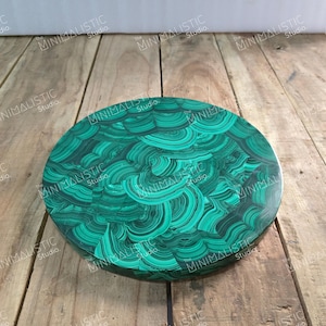 Tampo de mesa de malaquita feito à mão | Tampo de mesa de centro | Tampo de mesa de canto | (Personalizável)