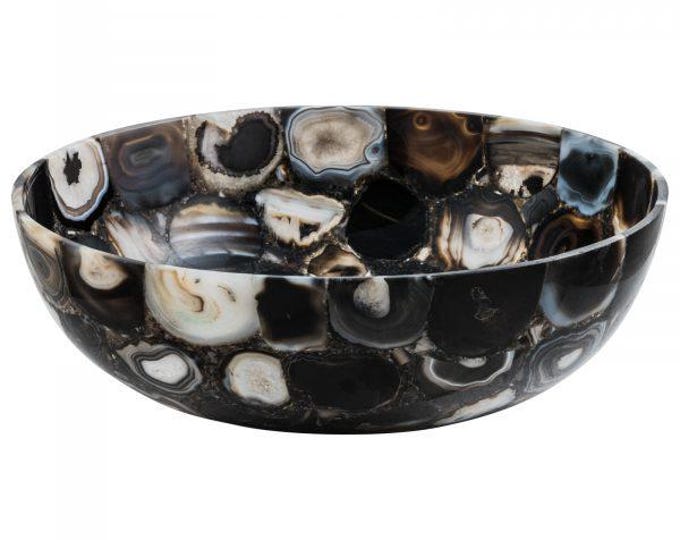 Round Multi Colour Agate Sink | Luxury Gemstone Wash Basin | (Customisable)