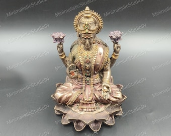 Handmade Lakshmi Maa Resin Statue | Hindu Goddess Decor