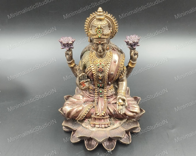 Handmade Lakshmi Maa Resin Statue | Hindu Goddess Decor