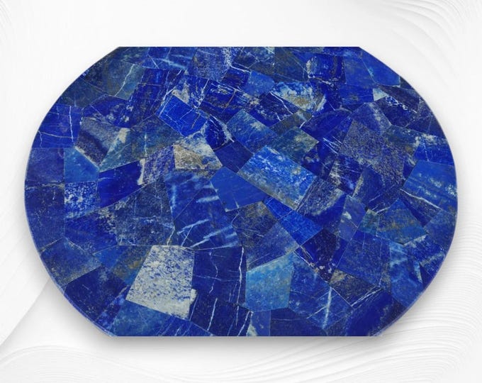 Sodalite Stone Table Top | Luxury Blue Gemstone, Customisable