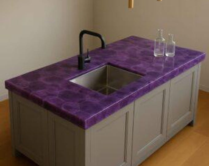 Amethyst Kitchen Counter Top | Purple Gemstone, Customizable