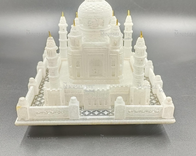 Handmade Makrana Marble Taj Mahal Replica | Indian Heritage Decor
