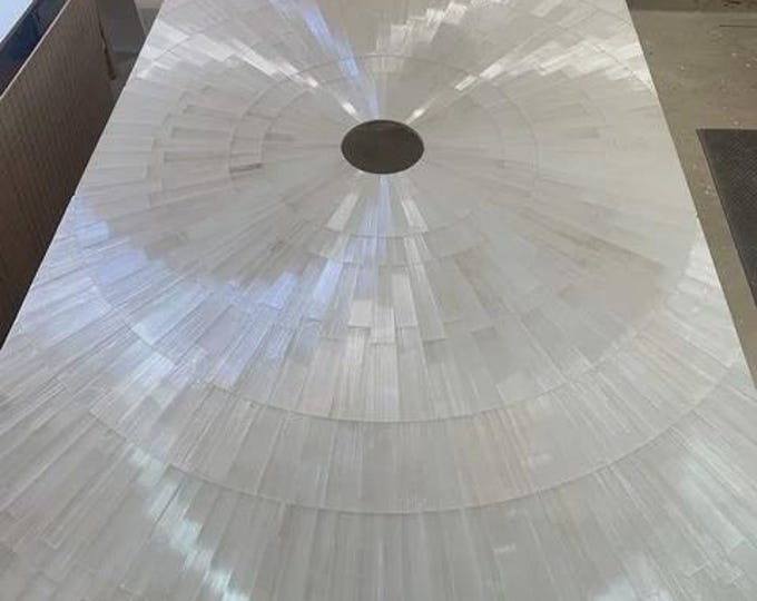 Selenite Stone Counter Top | Sunburst Crystal, Customizable