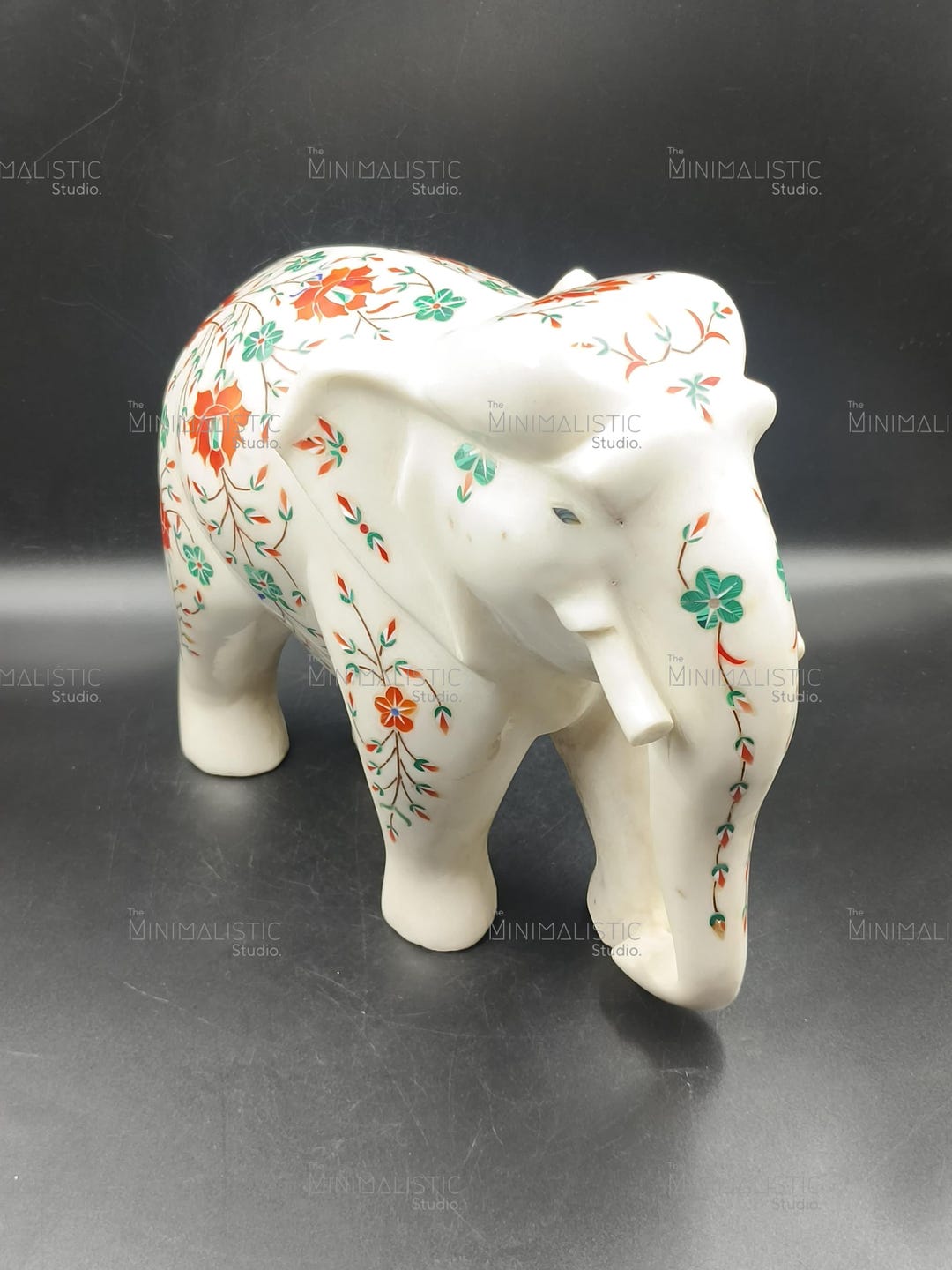 花柄の宝石象嵌大理石象嵌 | ピエトラ・ドゥーラ インド風装飾 - Etsy 日本