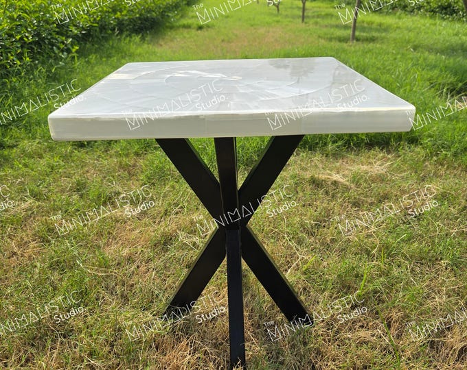 Handmade Selenite Table Top | Custom Coffee, Side Table