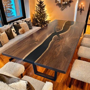 Acacia Wood Epoxy Rectangle Table Top | Dining Table Top | Coffee Table Top | Live Edge Table (Customisable)