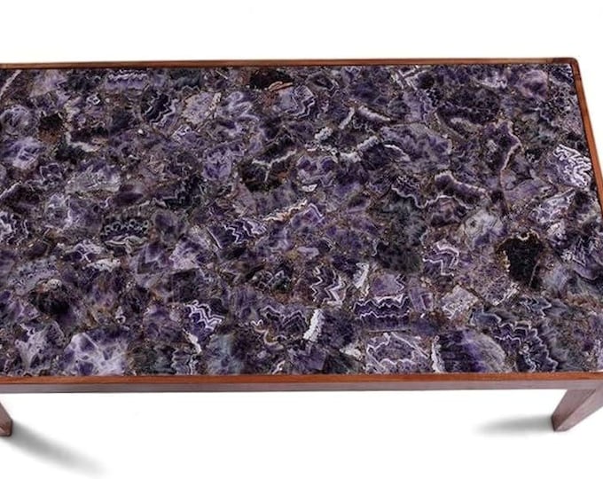 Rectangular Amethyst Table Top | Gemstone Dining & Coffee Table  | Purple Crystal | (Customisable)