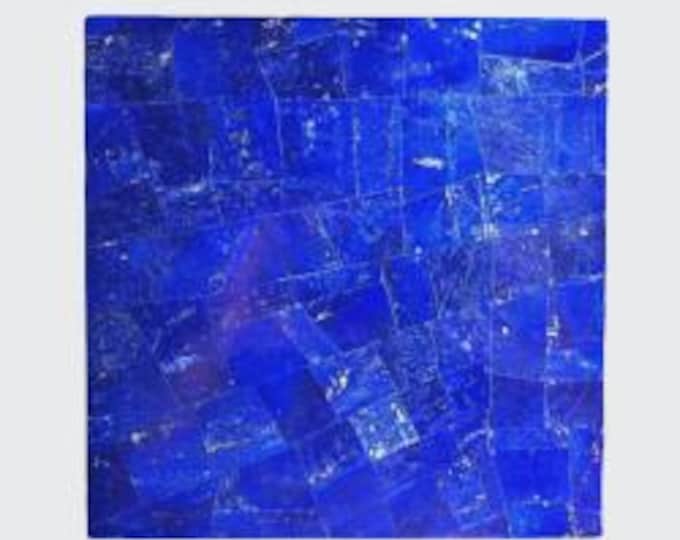 Handmade Lapis Lazuli Square Table Top | Luxury Accent