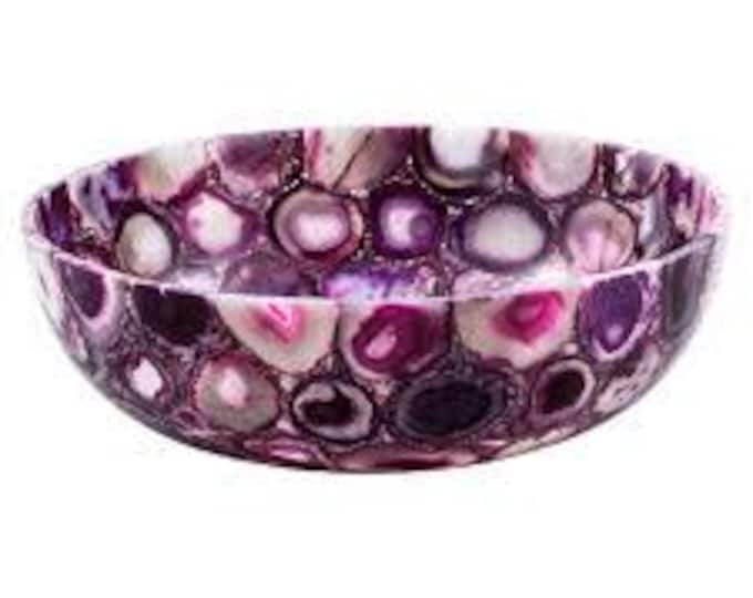 Round Pink Agate Sink | Luxury Gemstone Wash Basin | (Customisable)