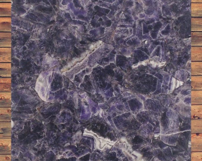 Amethyst Stone Square Table Top | Purple Gemstone Luxury Top | Handmade Crystal Furniture |Coffee,  Dining Table Top | (Customisable)