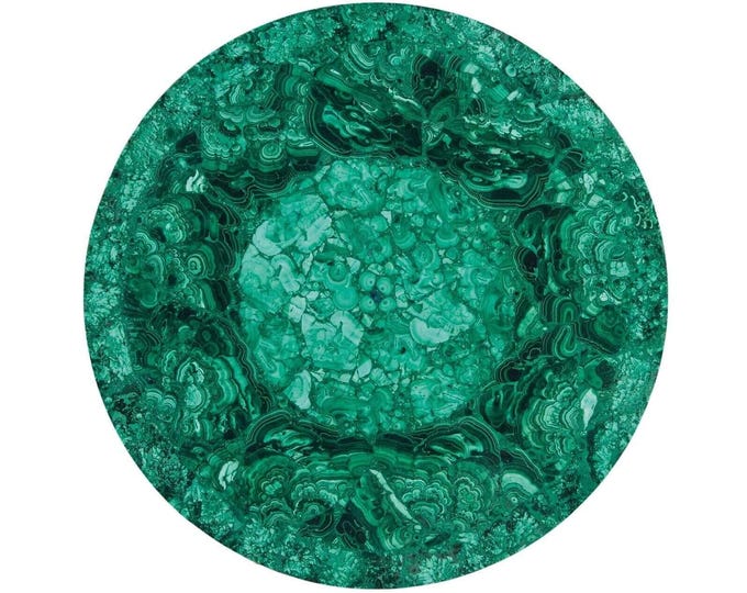Round Malachite Table Top | Luxury Green Gemstone | Coffee Dining Table | (Customisable)