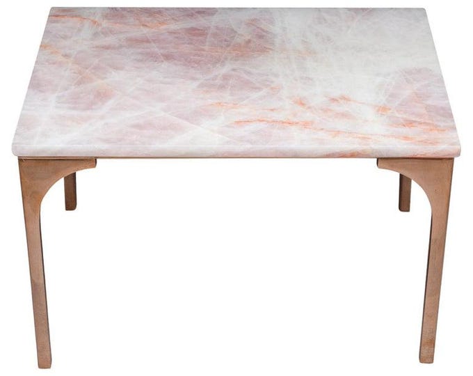 Rose Quartz Table Top | Sleek Gemstone, Modern Style (Customizable)