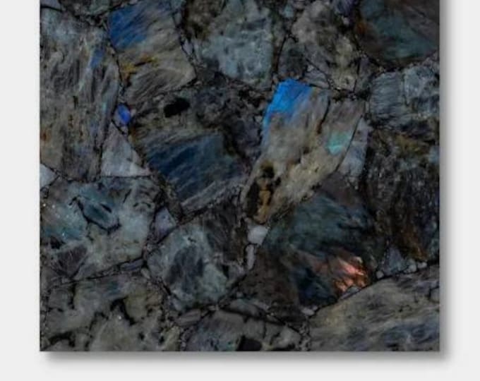 Artisan Square Labradorite Table Top | Custom Coffee or Dining Table