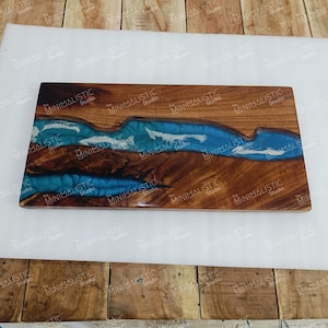 Acacia Wood Epoxy Table Top | Rectangle Table Top | Dining Table Top | Coffee Table Top | Live Edge Table (Customisable)