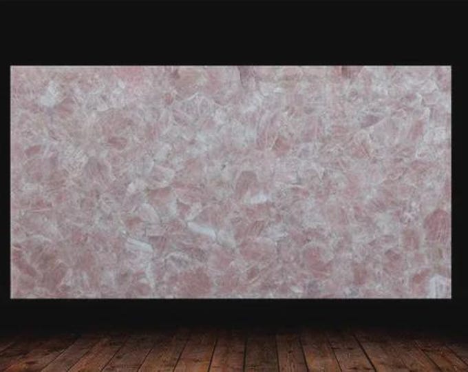 Rose Quartz Table Top | Custom Gemstone Slab, Luxury Interiors