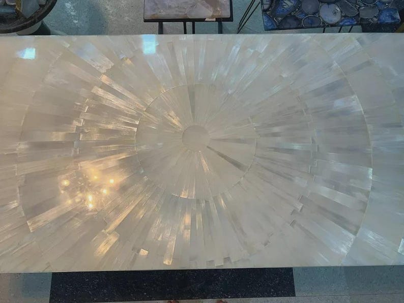Rectangular Selenite Crystal Table Top | Custom Centerpiece - Etsy