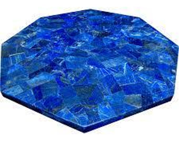 Octagon Lapis Lazuli Table Top | Gemstone Mosaic, Custom Size
